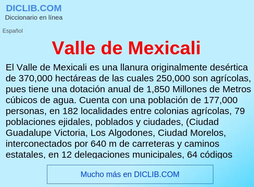 What is Valle de Mexicali - meaning and definition