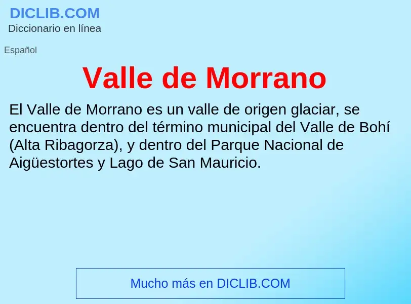 What is Valle de Morrano - meaning and definition