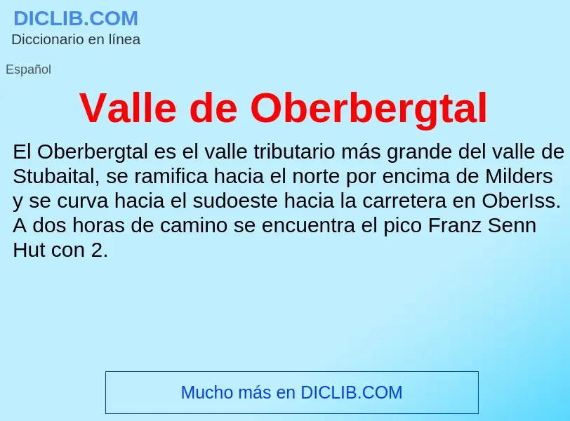 What is Valle de Oberbergtal - meaning and definition