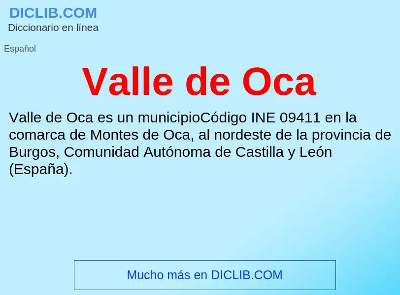 What is Valle de Oca - meaning and definition