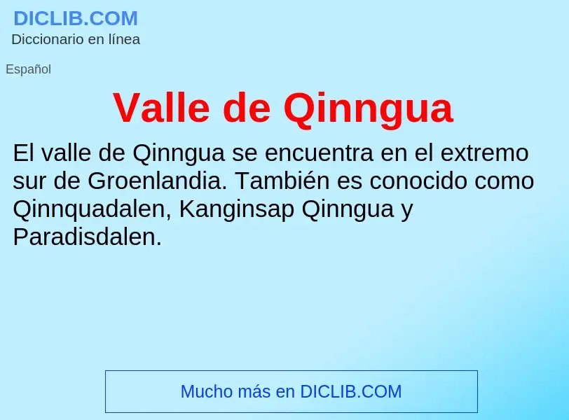 What is Valle de Qinngua - meaning and definition