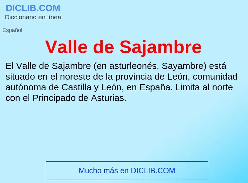 What is Valle de Sajambre - meaning and definition