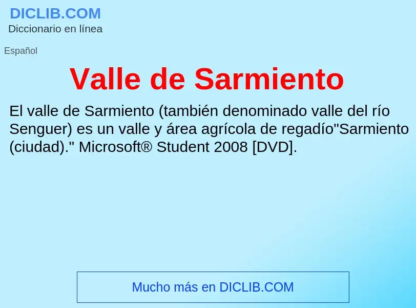 What is Valle de Sarmiento - meaning and definition