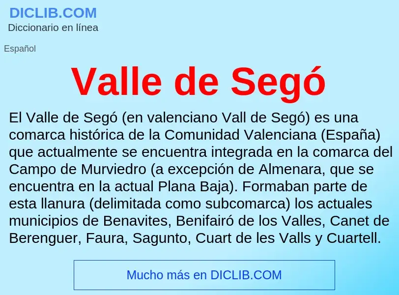 What is Valle de Segó - meaning and definition