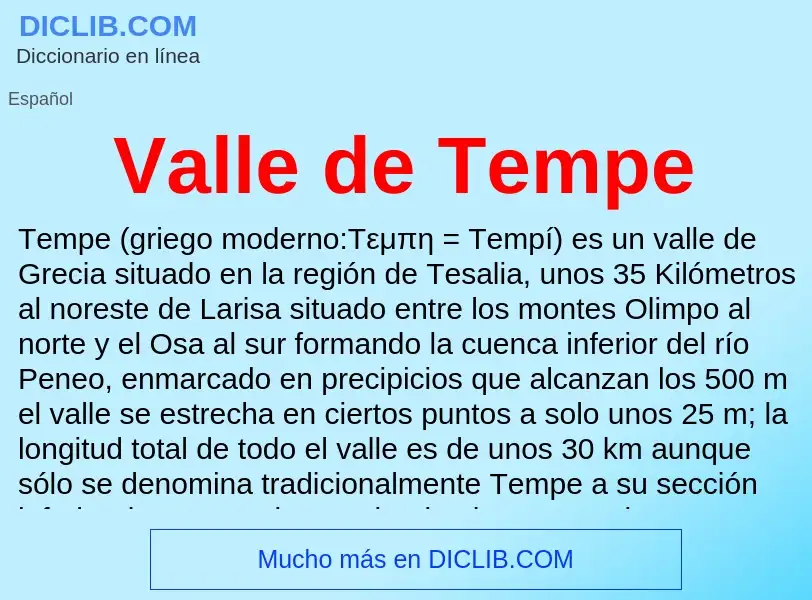 Что такое Valle de Tempe - определение