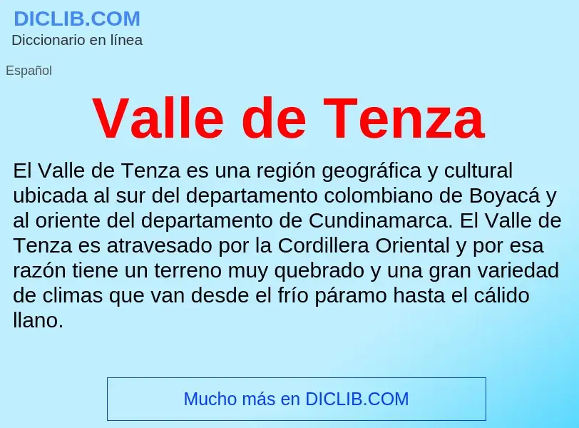 What is Valle de Tenza - meaning and definition