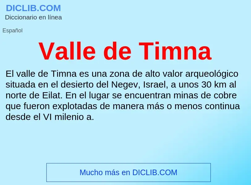 What is Valle de Timna - meaning and definition