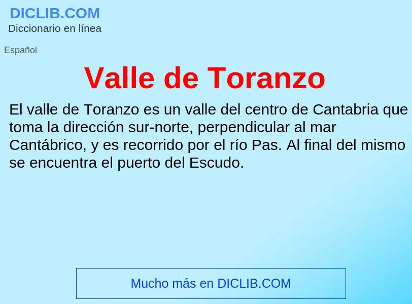 What is Valle de Toranzo - meaning and definition