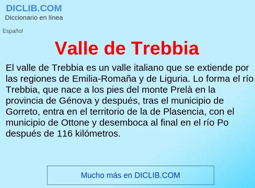 What is Valle de Trebbia - meaning and definition