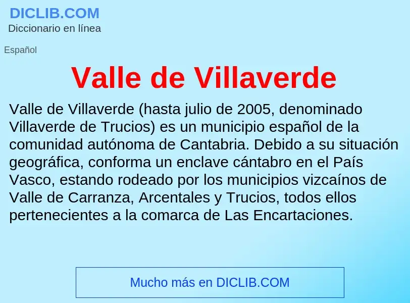 What is Valle de Villaverde - meaning and definition