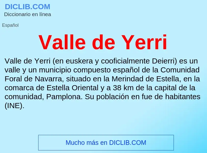 What is Valle de Yerri - meaning and definition