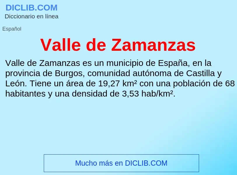 What is Valle de Zamanzas - meaning and definition