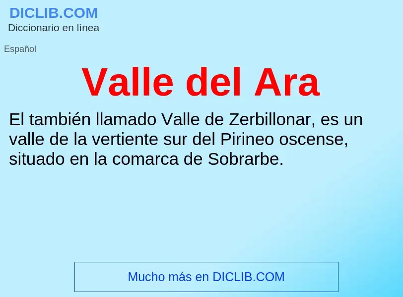 What is Valle del Ara - meaning and definition