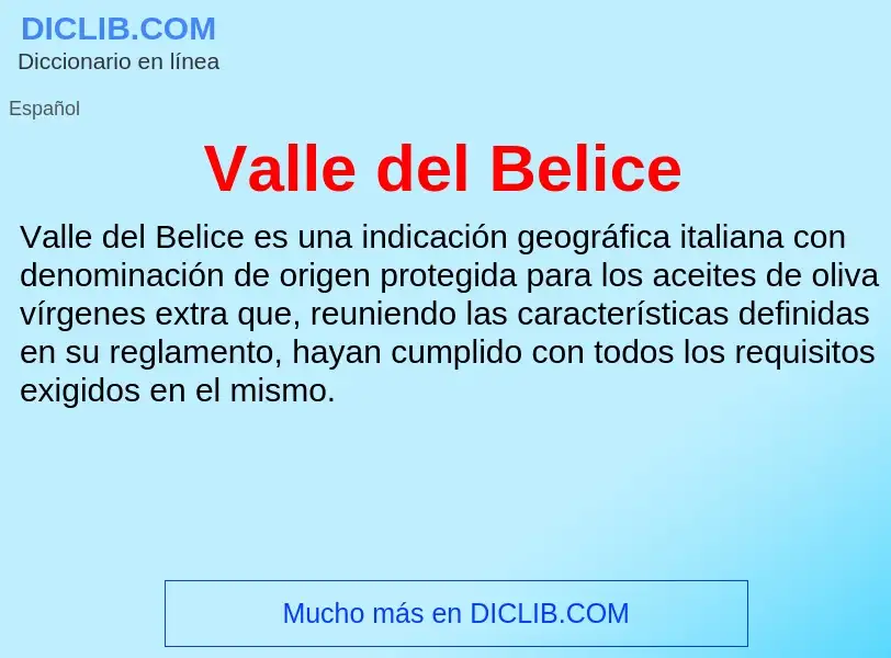 What is Valle del Belice - meaning and definition