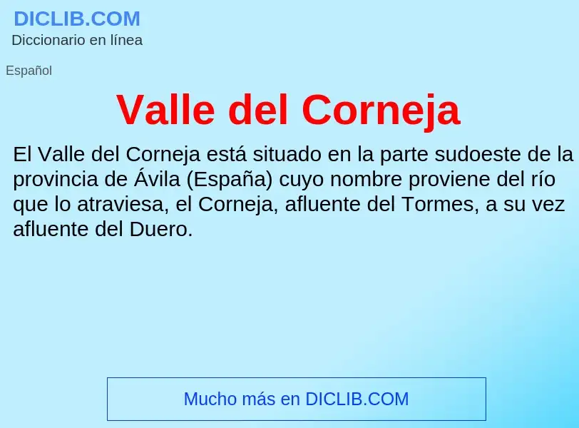 What is Valle del Corneja - meaning and definition