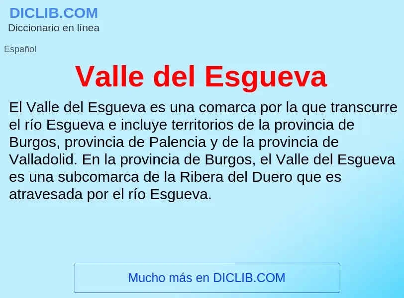 What is Valle del Esgueva - meaning and definition