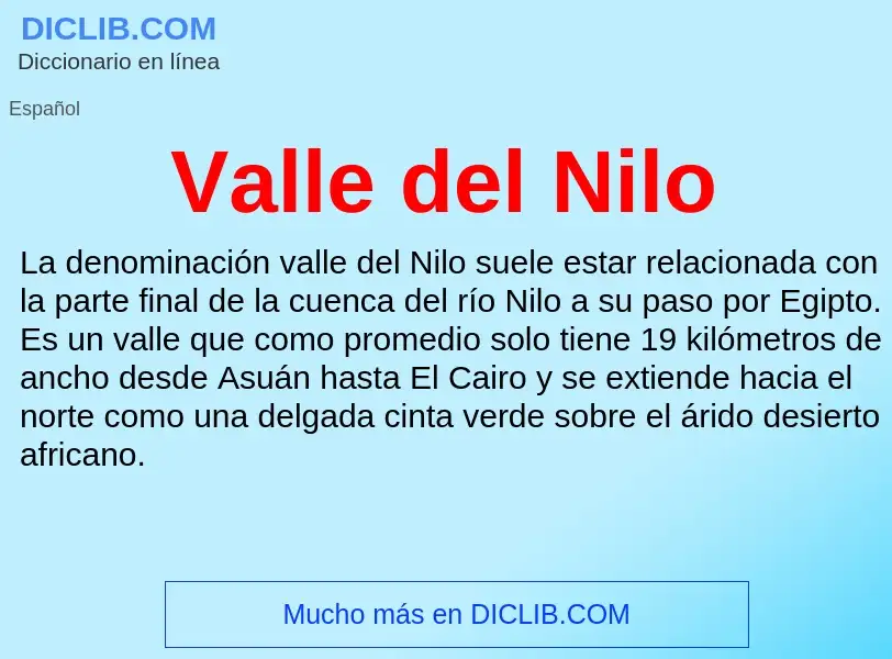 What is Valle del Nilo - meaning and definition