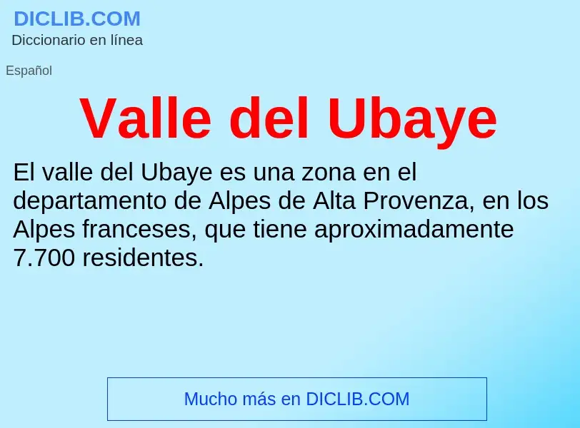 What is Valle del Ubaye - meaning and definition