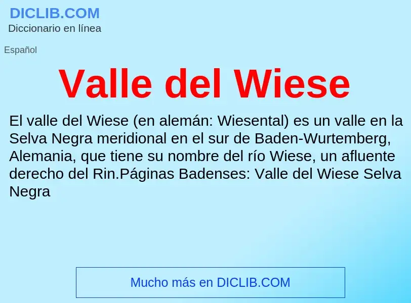 What is Valle del Wiese - meaning and definition