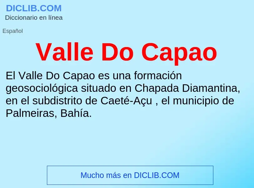 What is Valle Do Capao - meaning and definition