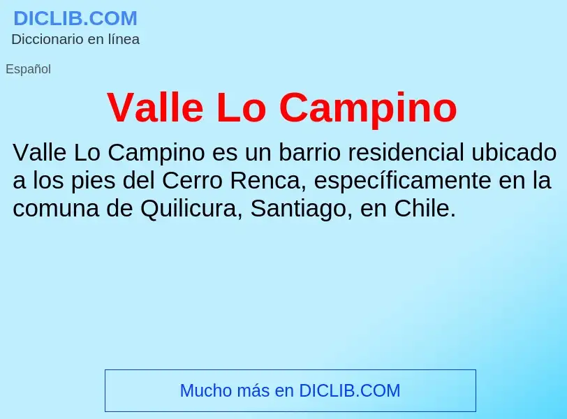 What is Valle Lo Campino - meaning and definition