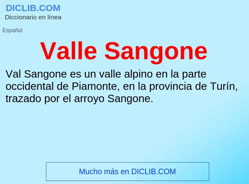 What is Valle Sangone - meaning and definition