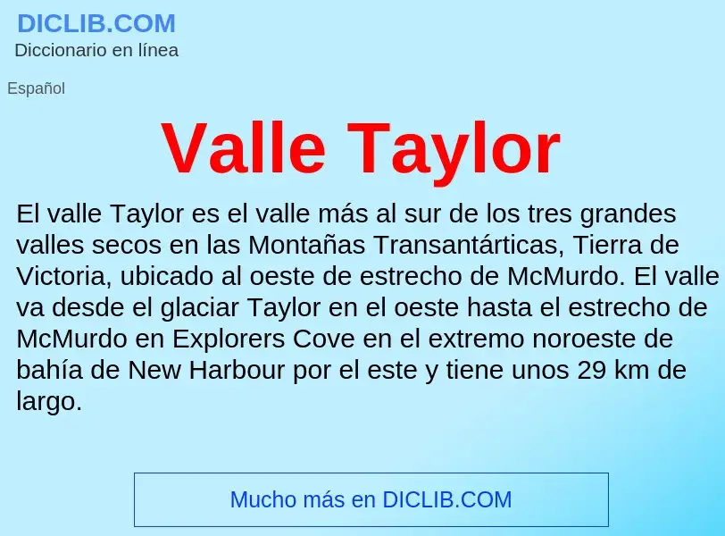 What is Valle Taylor - meaning and definition