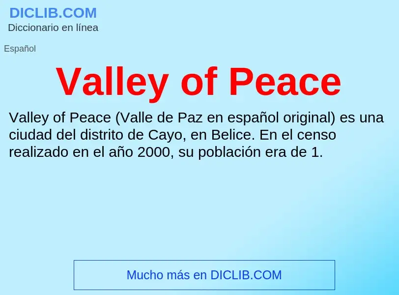 Что такое Valley of Peace - определение