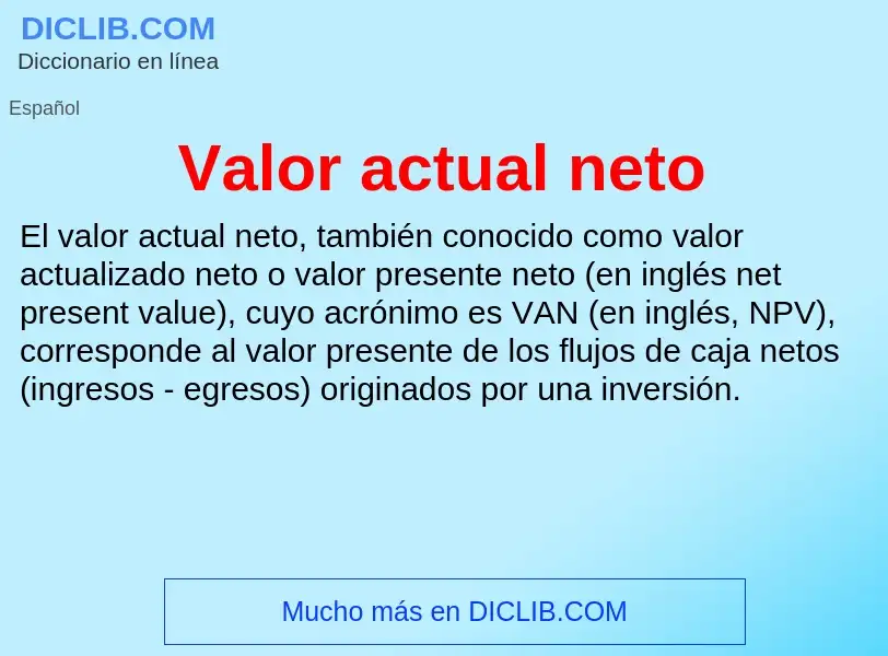 Wat is Valor actual neto - definition