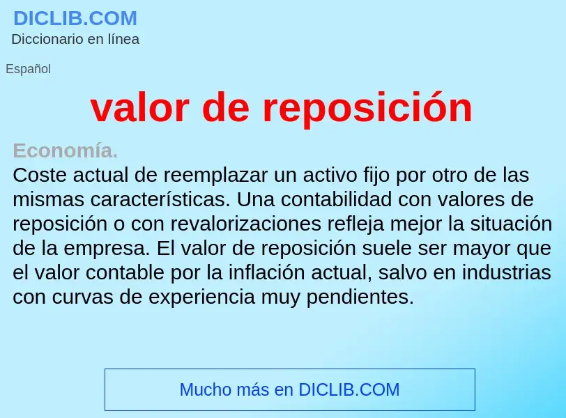 Что такое valor de reposición - определение