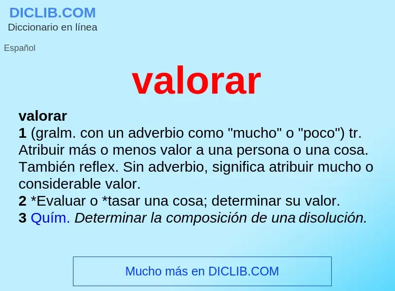 Wat is valorar - definition