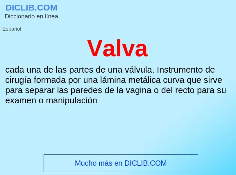 ¿Qué es Valva? - significado y definición