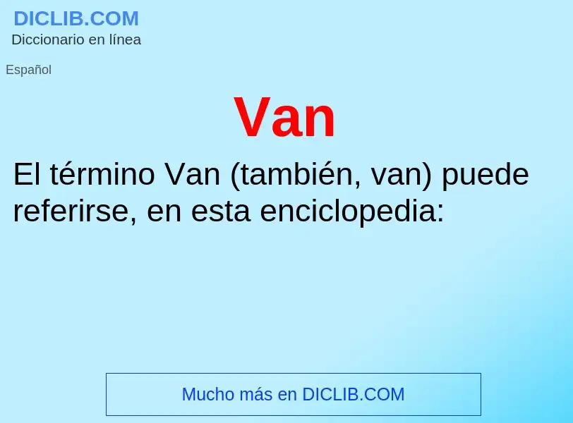 Wat is Van - definition