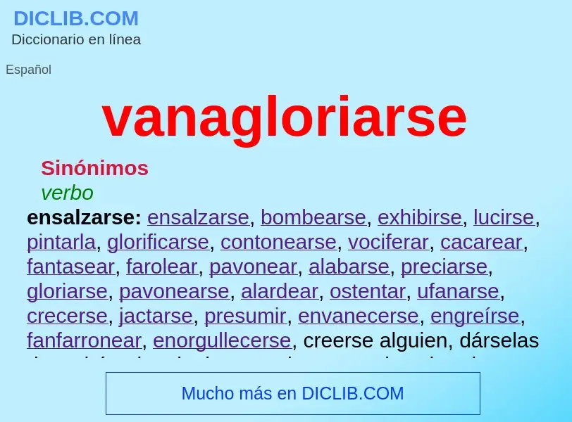 Wat is vanagloriarse - definition