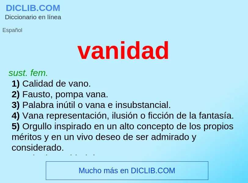 What is vanidad - definition