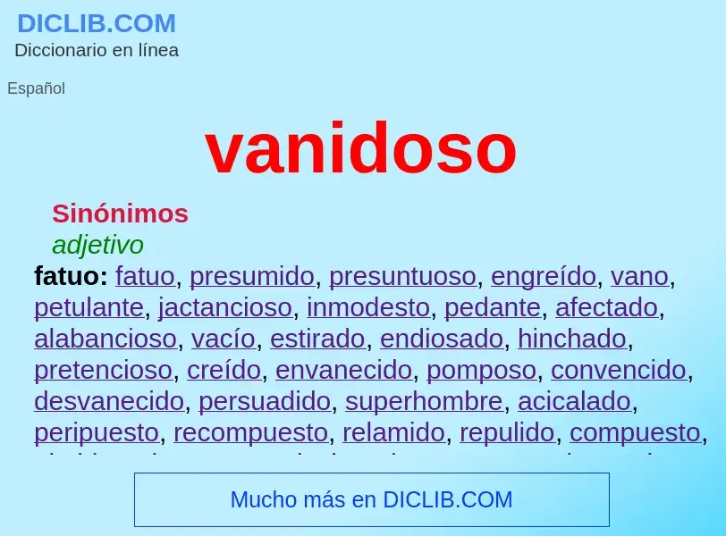 Wat is vanidoso - definition