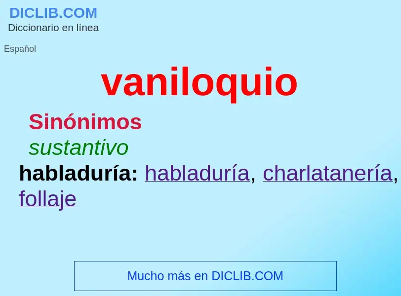 What is vaniloquio - meaning and definition