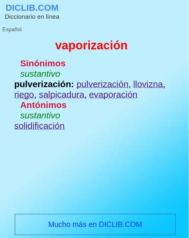 What is vaporización - definition
