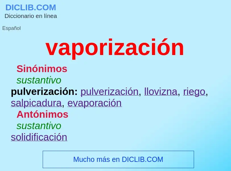 What is vaporización - meaning and definition