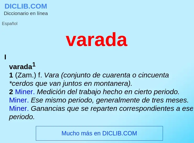 ¿Qué es varada? - significado y definición