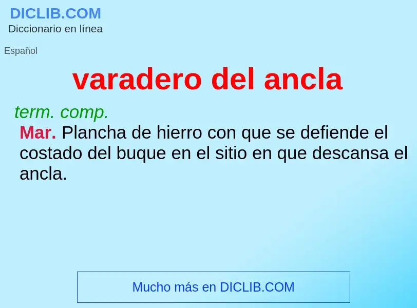 Wat is varadero del ancla - definition