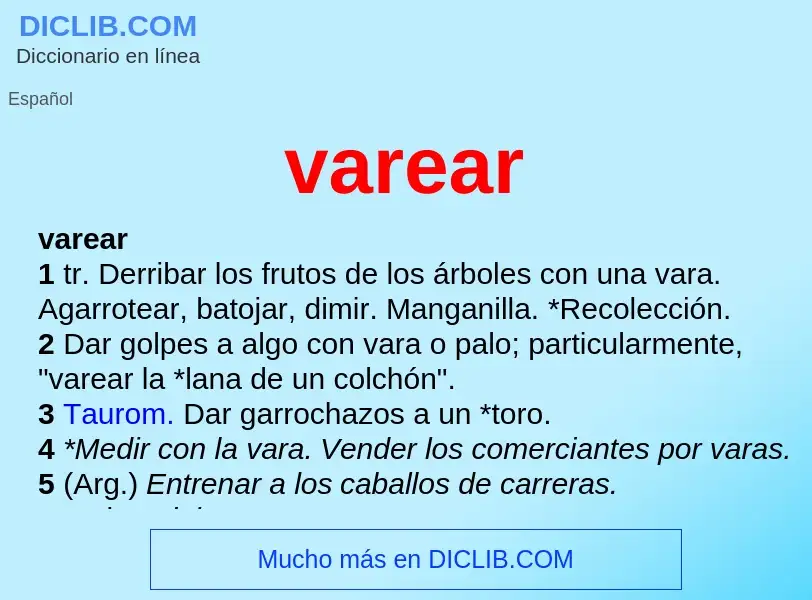 ¿Qué es varear? - significado y definición