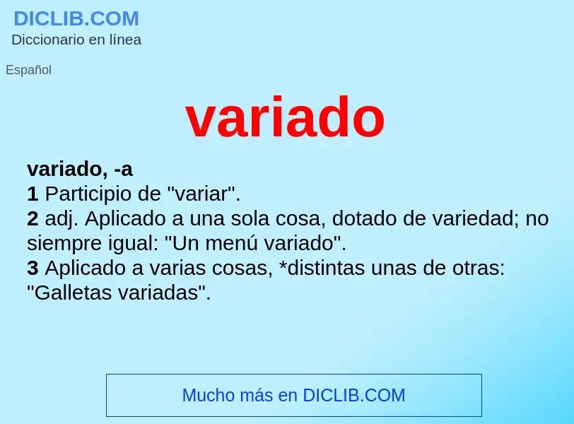 ¿Qué es variado? - significado y definición