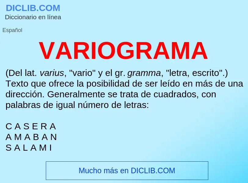 ¿Qué es VARIOGRAMA? - significado y definición