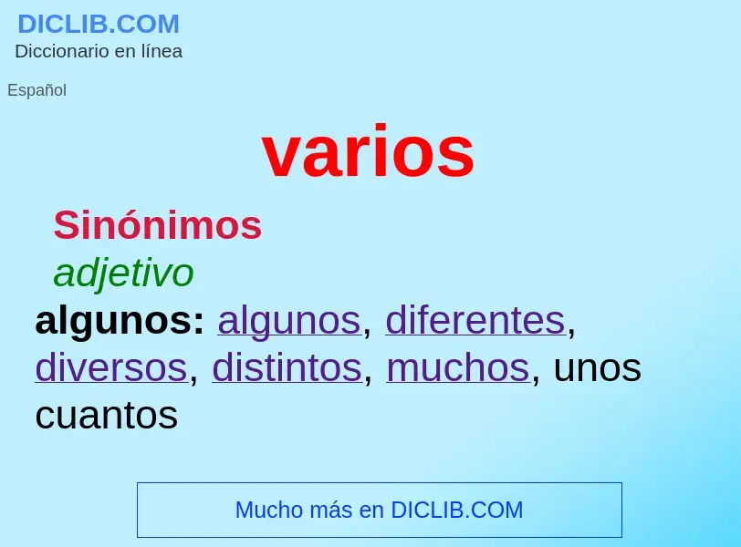 What is varios - meaning and definition