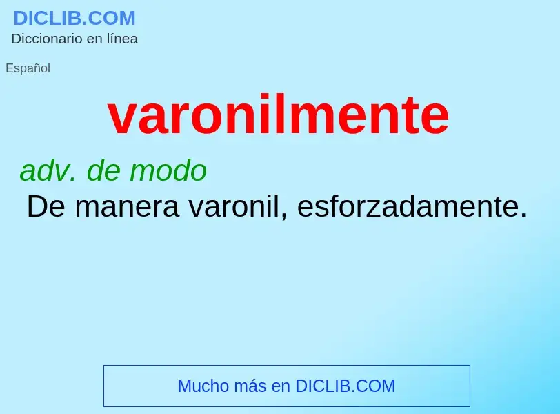 ¿Qué es varonilmente? - significado y definición