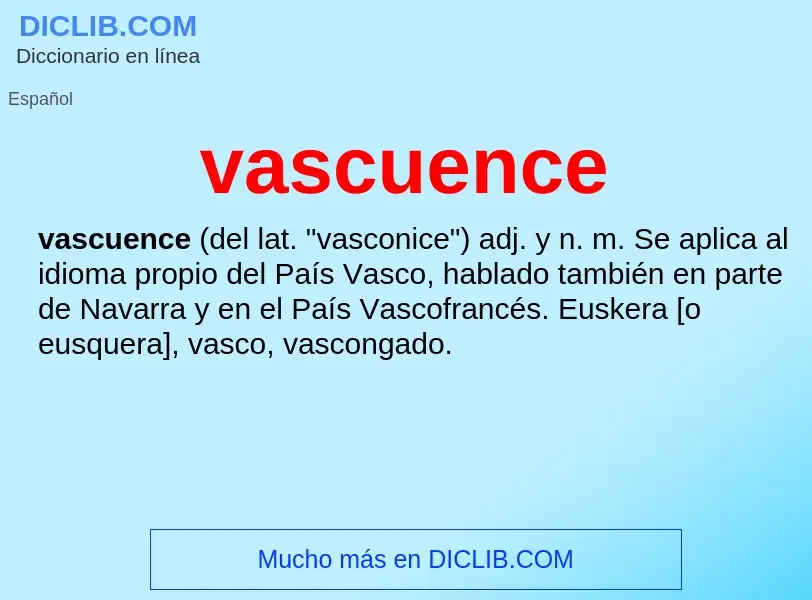 ¿Qué es vascuence? - significado y definición