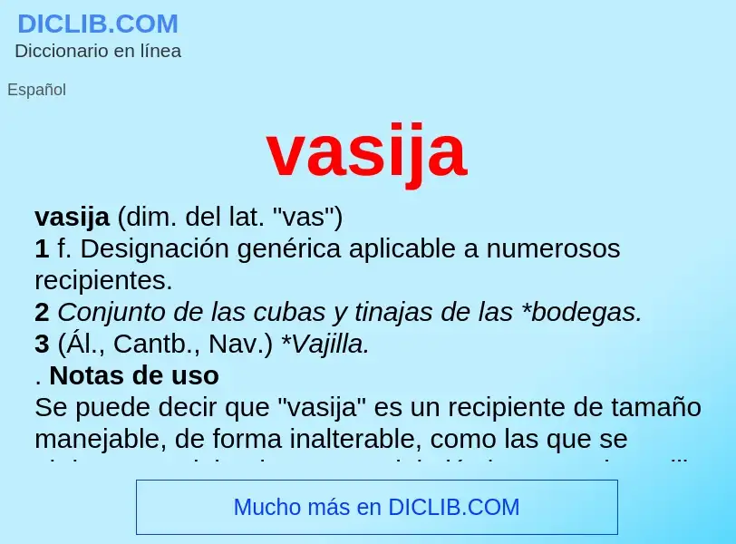 What is vasija - meaning and definition