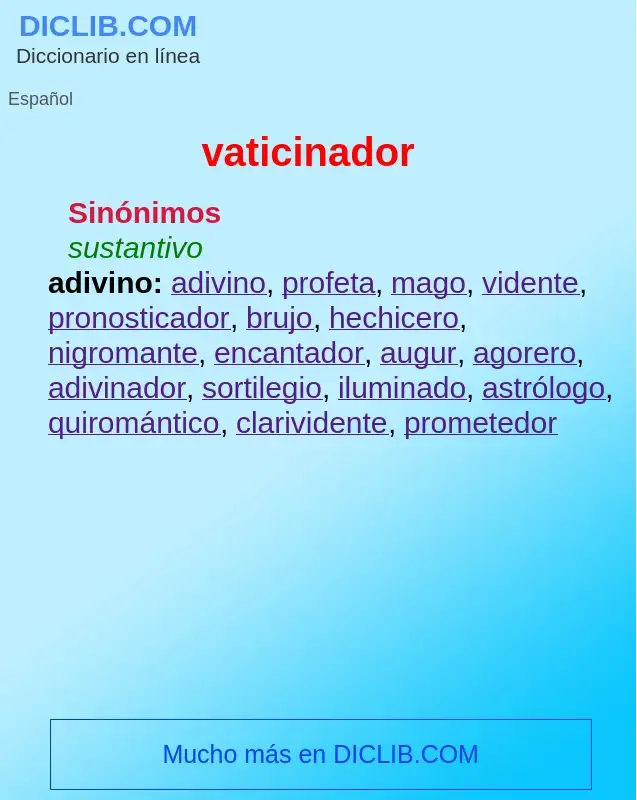 What is vaticinador - definition