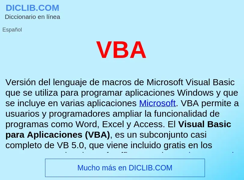 ¿Qué es VBA ? - significado y definición